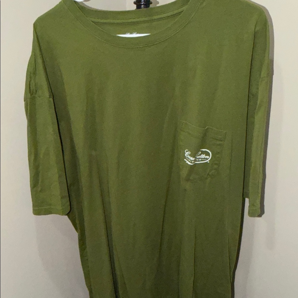Coosa Cotton Casual Olive Green Men's Tee